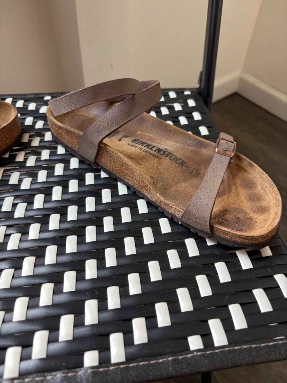Birkenstock Yara Mocha Brown Birko-Flor Ankle Strap Sandals Women's EU38 US7-7.5 - Picture 5 of 7